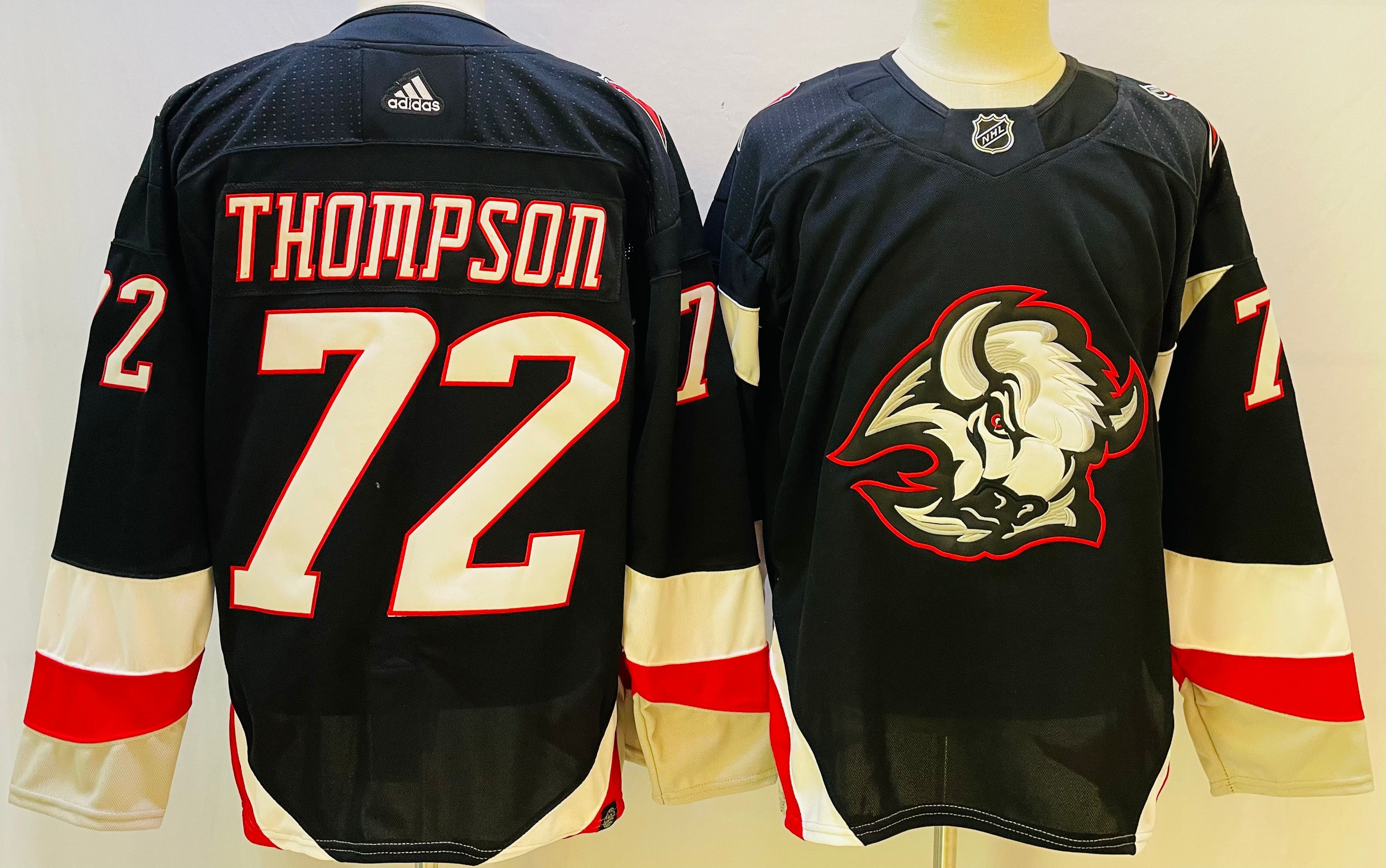 Men Buffalo Sabres #72 Thompson Black Throwback 2022 Adidas NHL Jersey->arizona coyotes->NHL Jersey